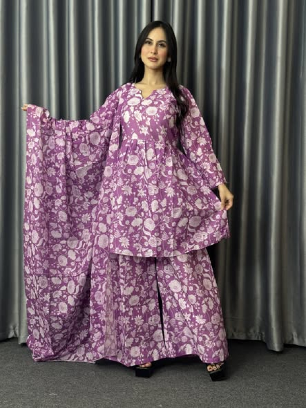   Heavenly Aura Kurta plazo set      